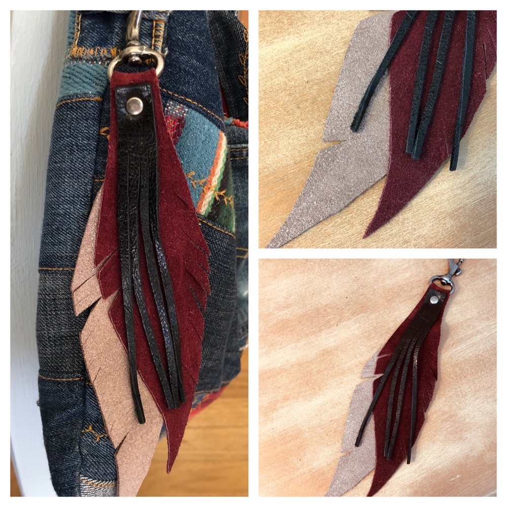 One of a kind leather key fob